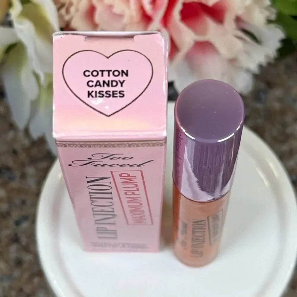 Too Faced Lip Injection Maximum Plump Lip Plumper Gloss Cotton Candy Gold 0.14oz